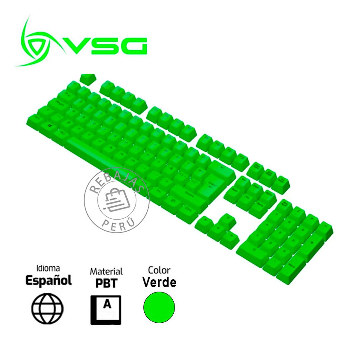 VSG - VSG Stardust Green (Quarktastic) - Keycaps ISO LA 105 PBT Perfil OEM