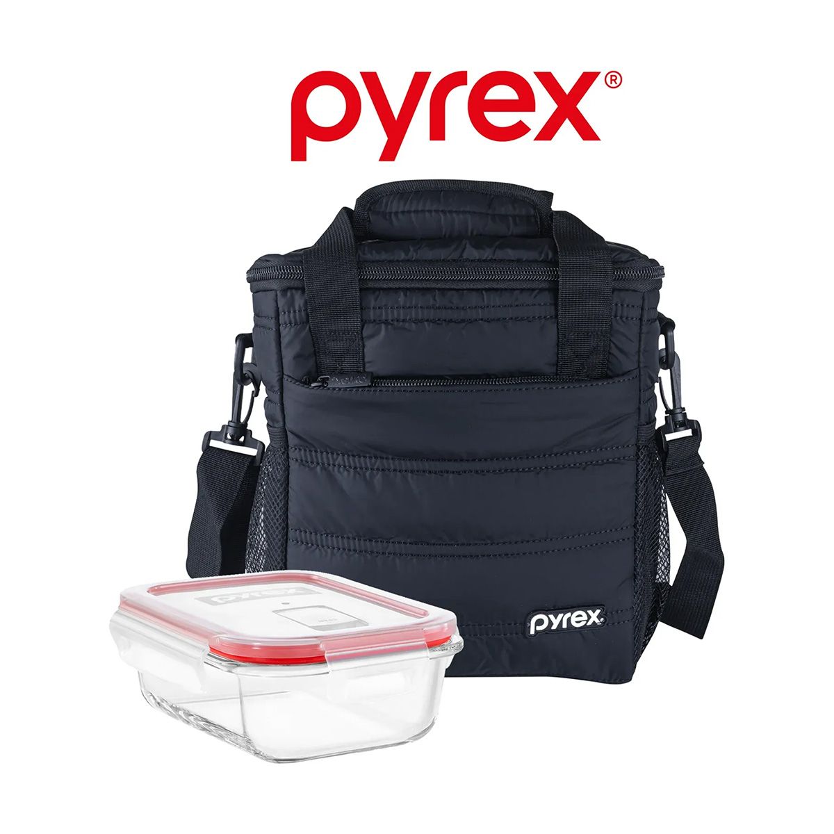 PYREX - Lonchera Pyrex Térmica Tottem Negro Con Taper Refractario 650 ml