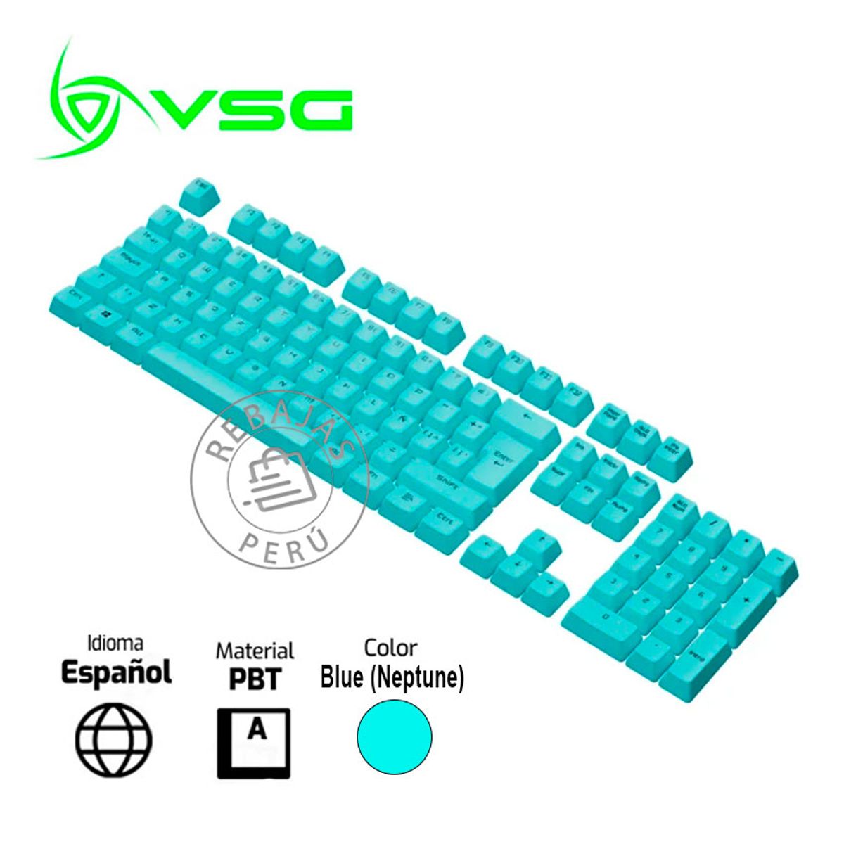VSG - Keycaps VSG Stardust Blue Neptune ISO LA 105 PBT OEM