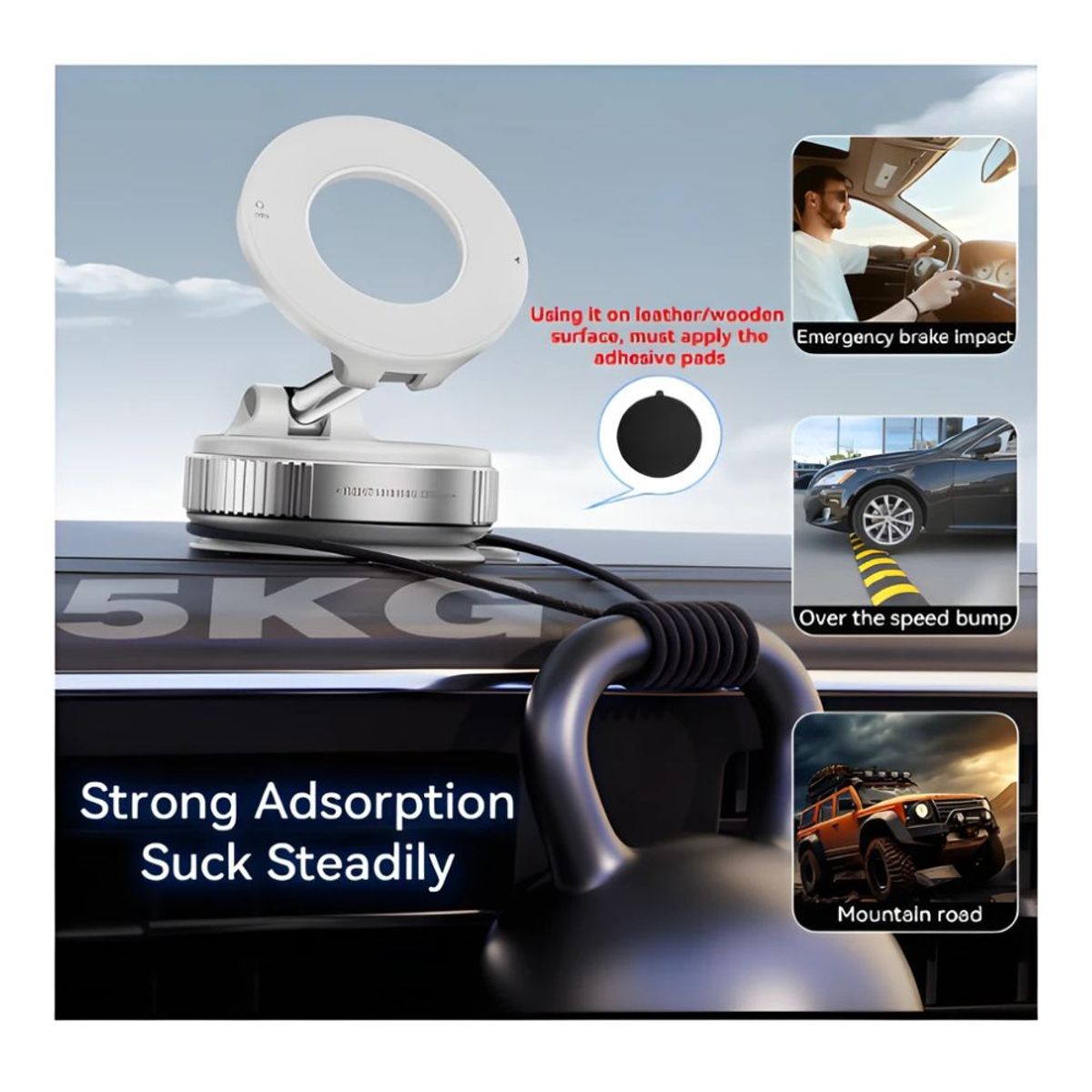 LDNIO - Soporte Mágnetico Holder Succión al Vacio Giratorio 360° XO-169