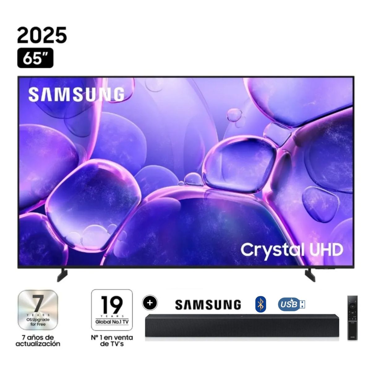SAMSUNG - Televisor Samsung 65 UN65U8000F Crystal UHD Smart TV 2025 + Soundbar