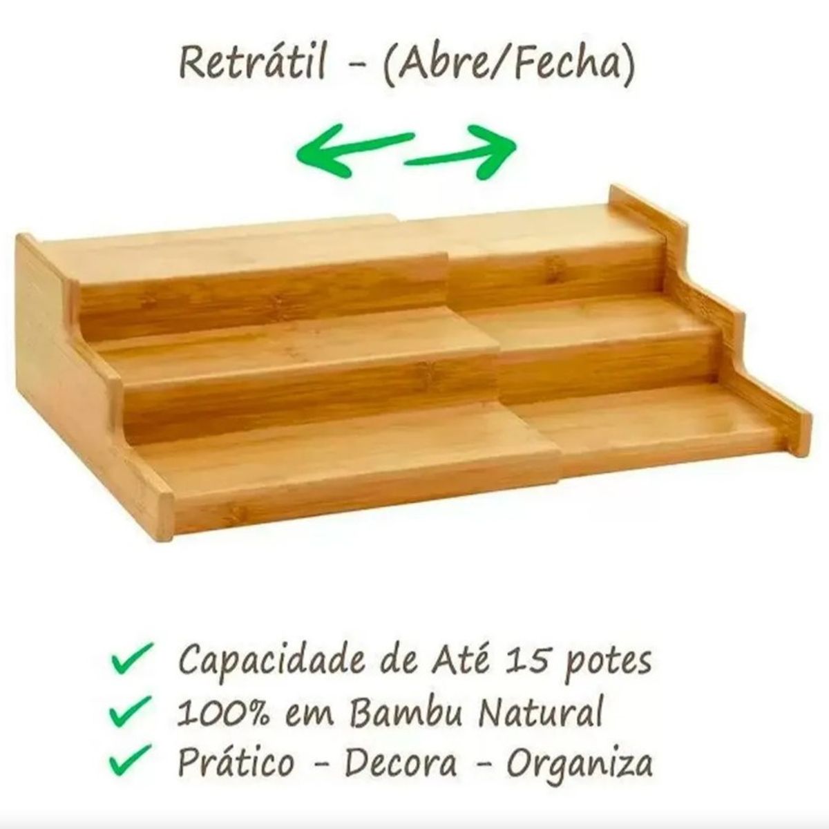 GENERICO - Organizador Expandible en 3 Niveles de Bambu