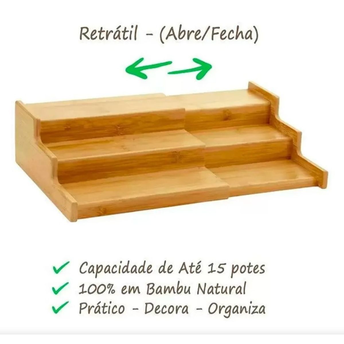 GENERICO - Organizador Expandible en 3 Niveles de Bambu