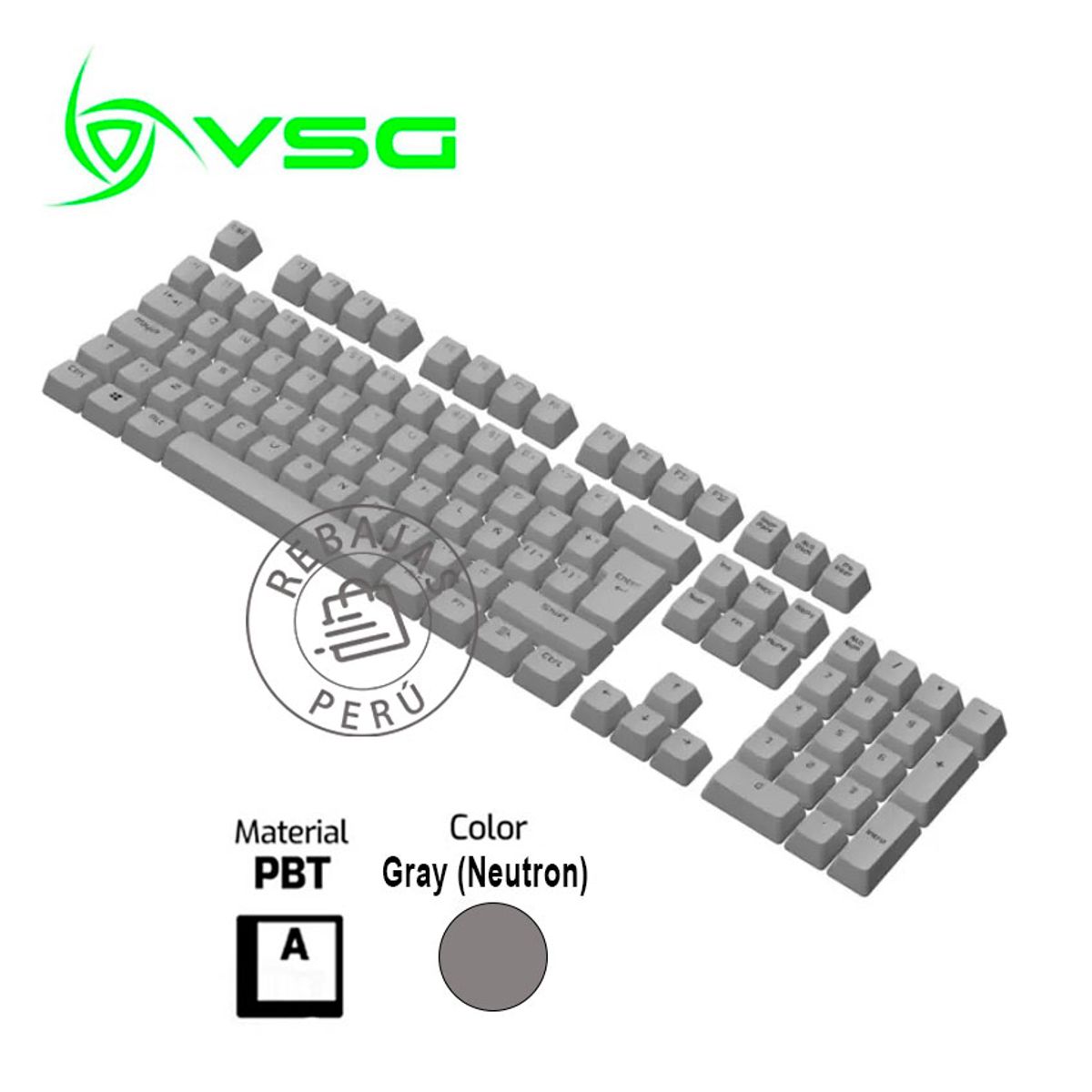 VSG - Keycaps VSG Stardust Gray Neutron ISO LA 105 PBT OEM - Calidad