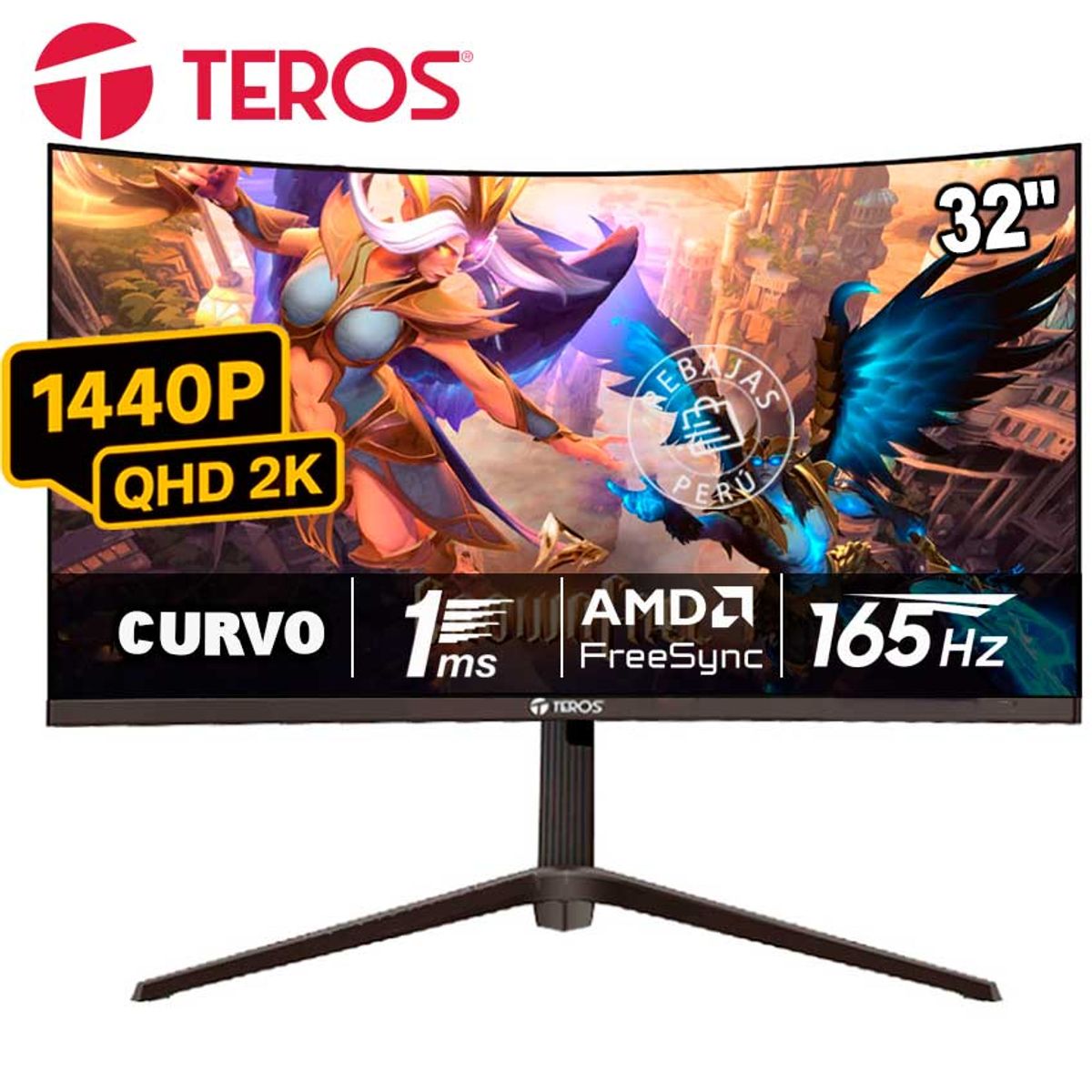 TEROS - Monitor Teros TE-3214G 315 Curvo 2K QHD 165Hz 1ms FreeSync