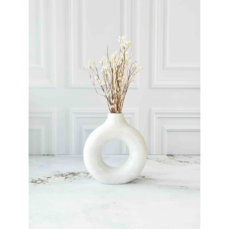 CONKRETE - Florero de Cemento Donut + Flores Preservadas