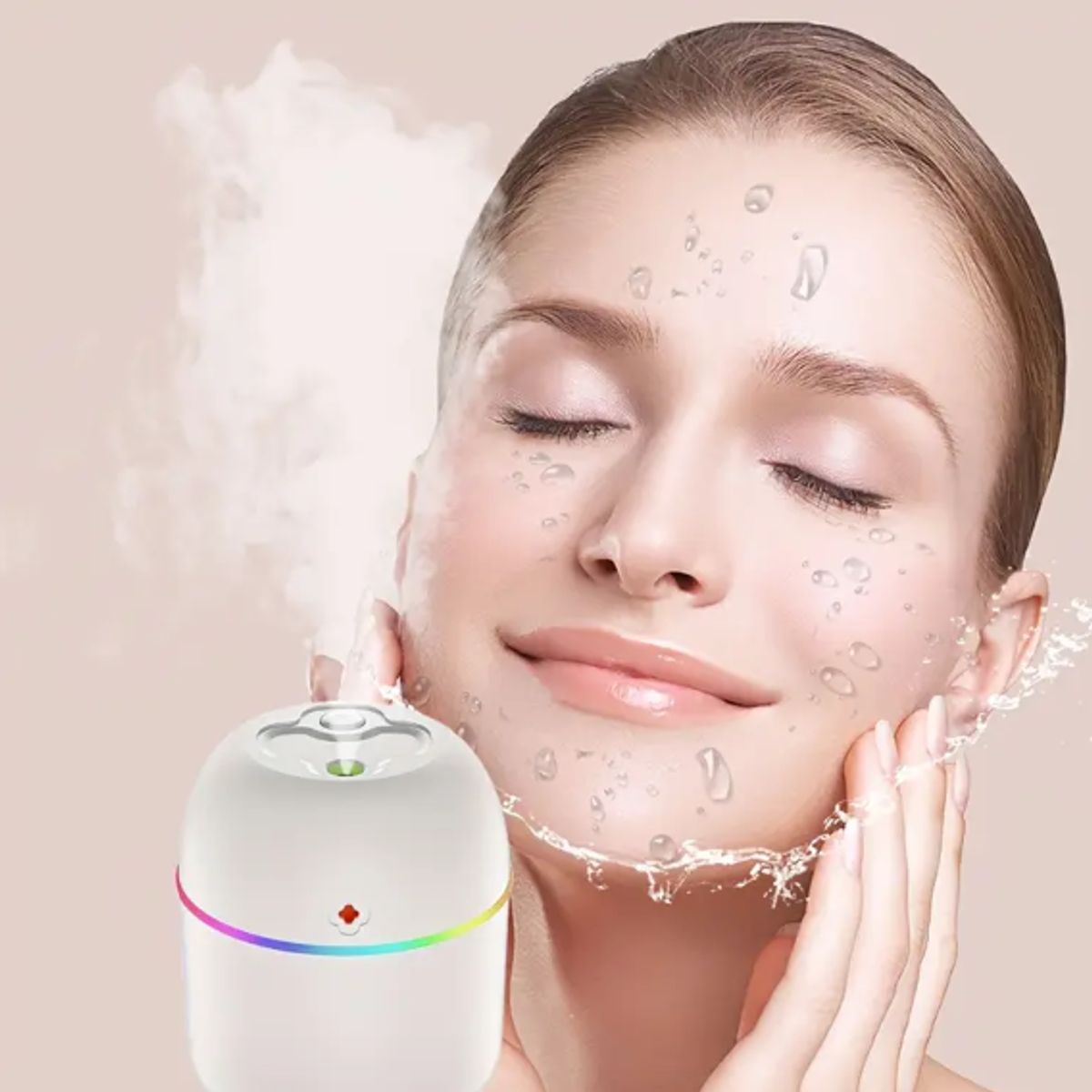 GENERICO - MINI HUMIDIFICADOR AROMATERAPIA ROSADO