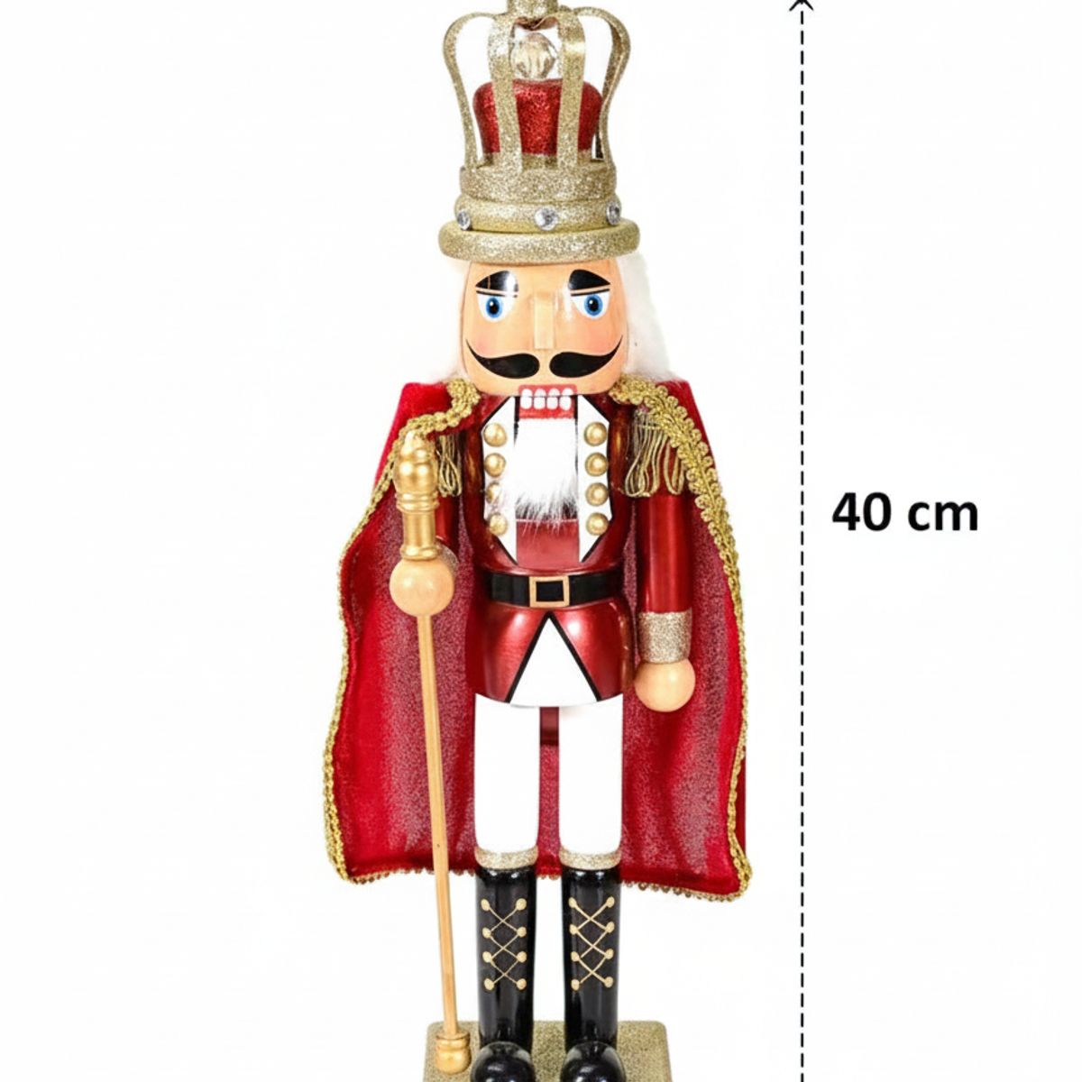 GENERICO - Cascanueces Navideño Rey Madera Decoración 40cm