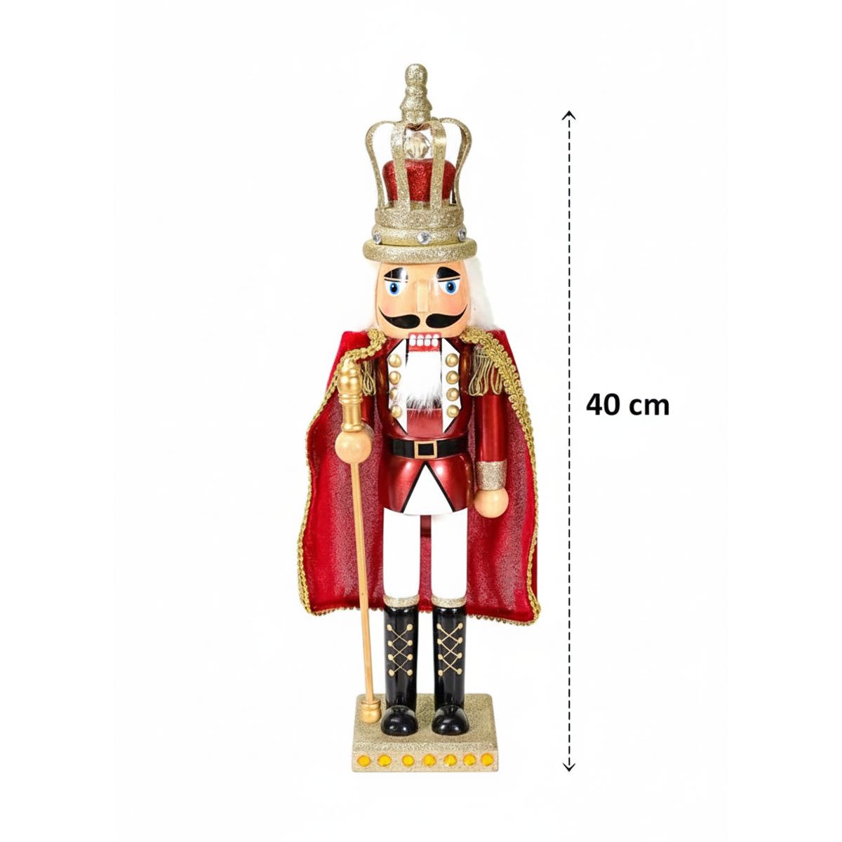 GENERICO - Cascanueces Navideño Rey Madera Decoración 40cm