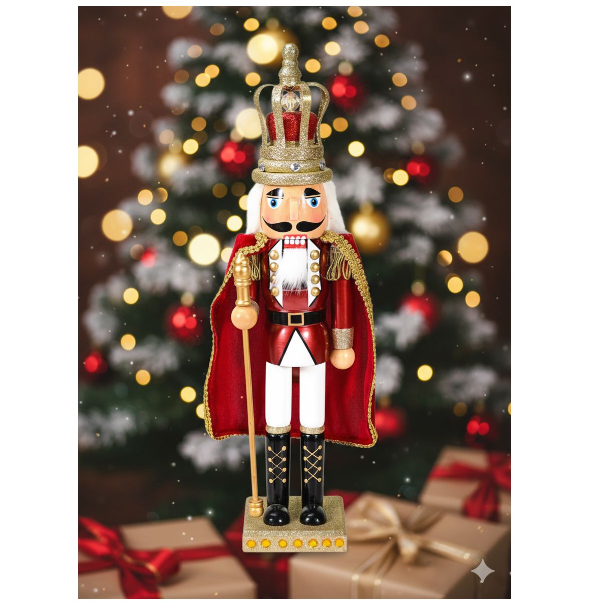 GENERICO - Cascanueces Navideño Rey Madera Decoración 40cm