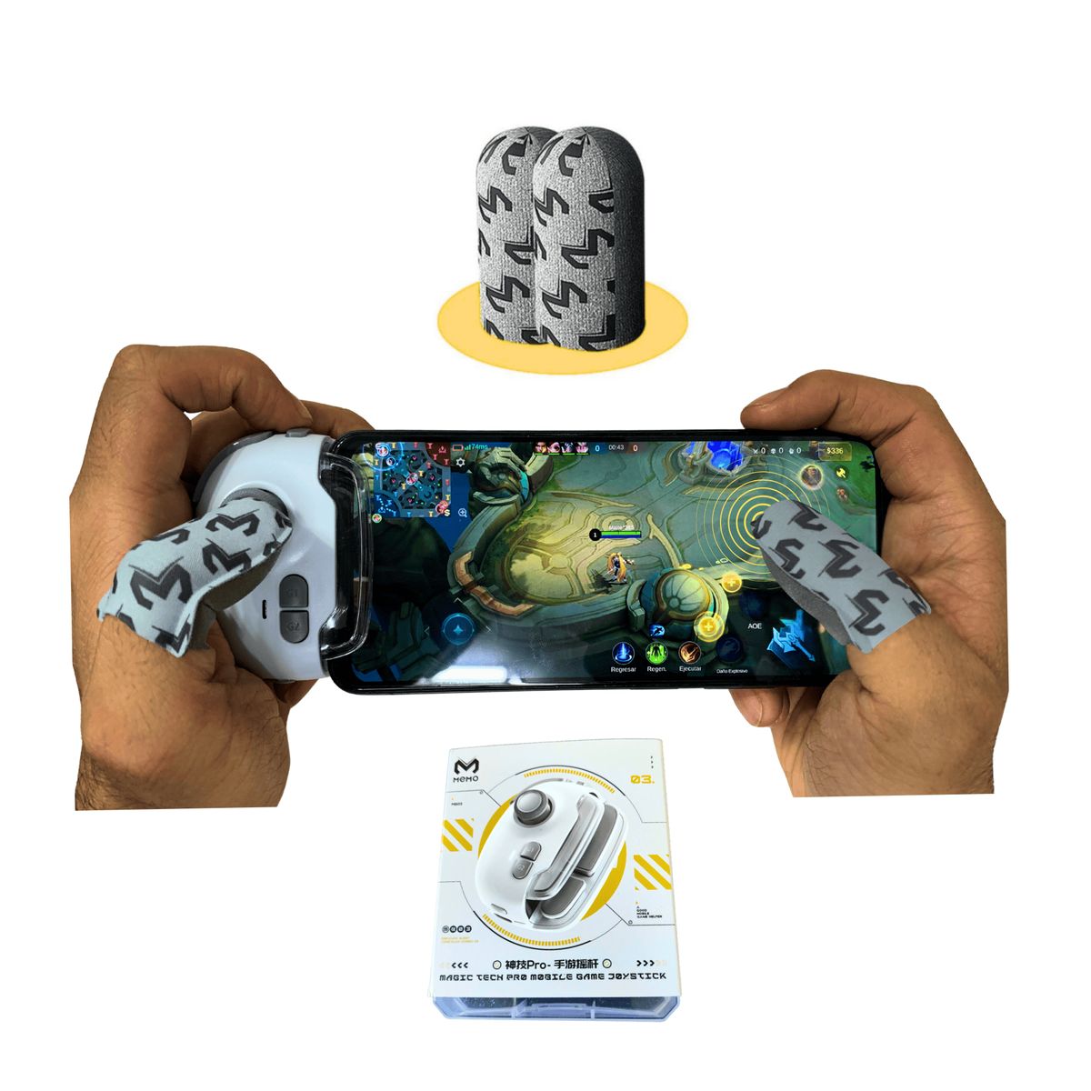 MEMO - Joystick para Celular Memo MB03 + Dedales Gamer FS02 de Regalo
