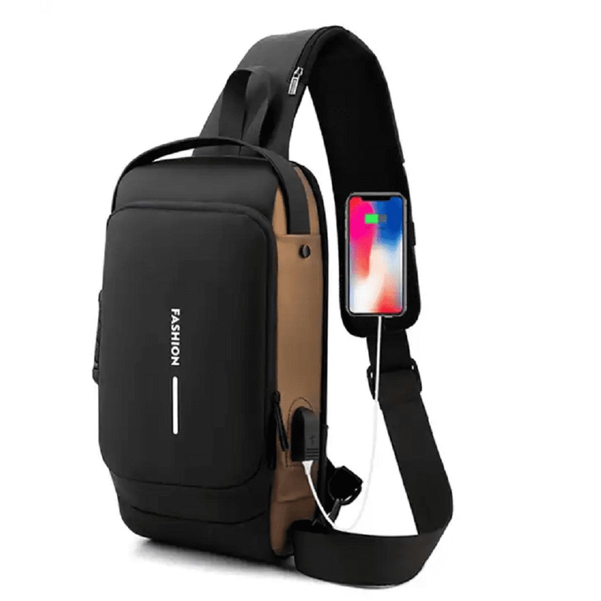 GENERICO - Pechera Morral Antirrobo Fashion Con Candado y Usb Urbano Deportivo