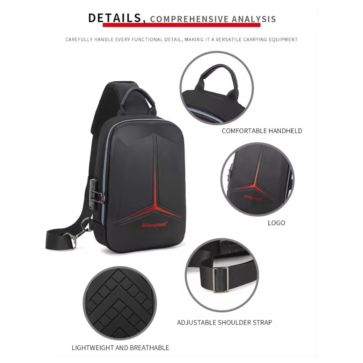 GENERICO - Morral Pechera Aliencross Antirrobo Viajes Estudios Trabajo Deportiva