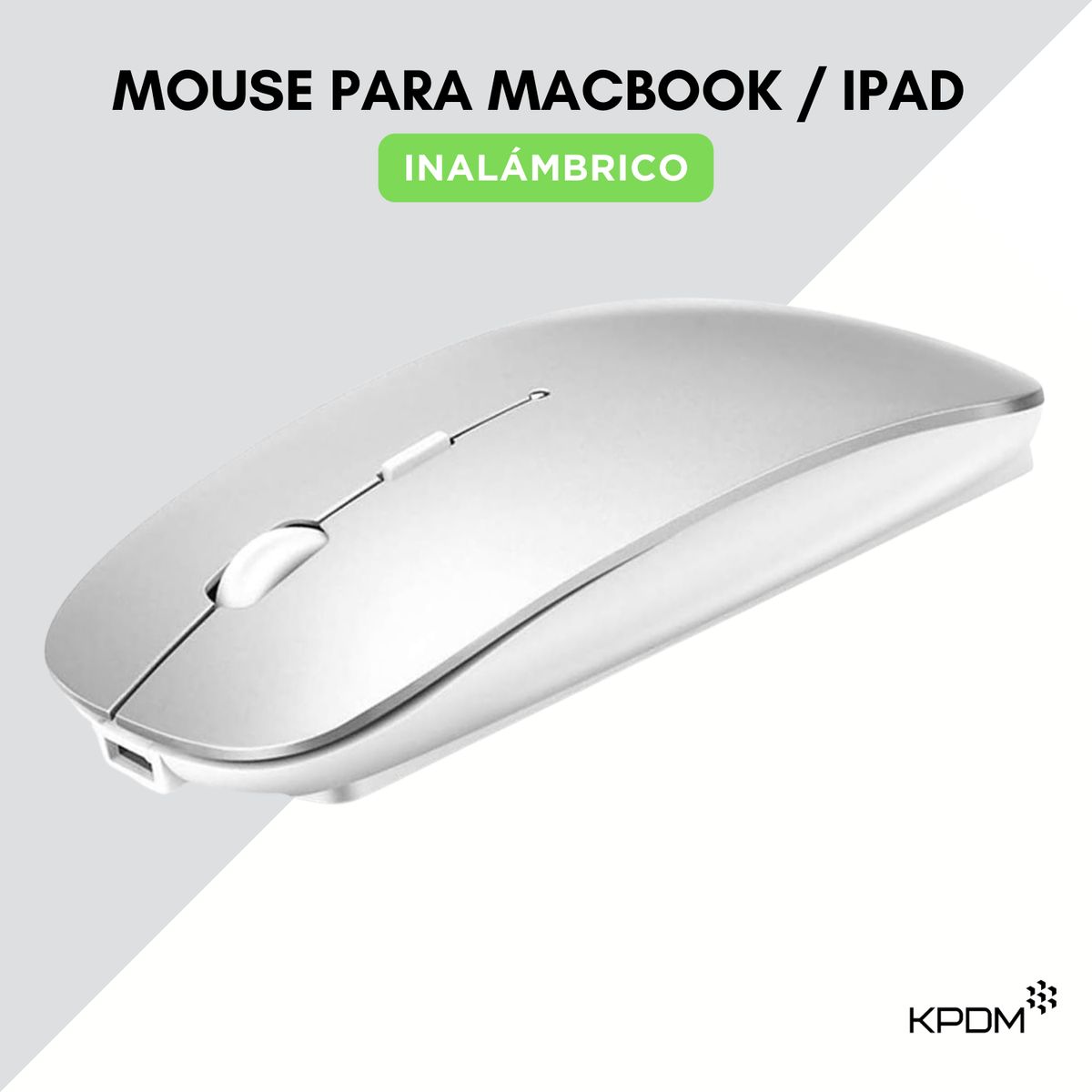 GENERICO - Mouse inalámbrico para Macbook  iPad - Recargable - Plateado