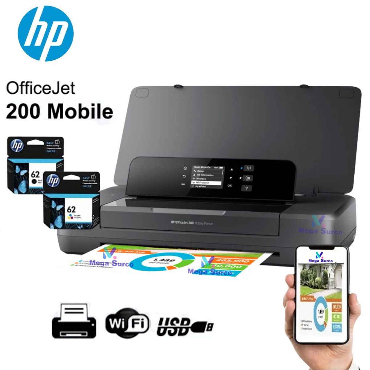 HP - Impresora Portatil HP OfficeJet 200 Mobile Wifi A4