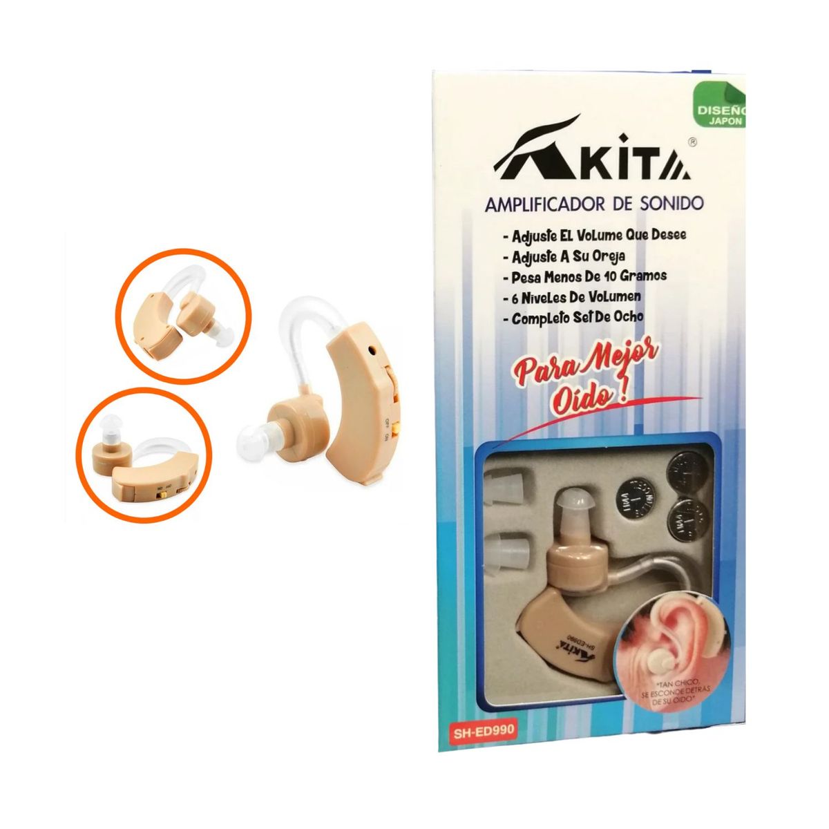 AKITA - Audifono para Sordera Amplificador de Sonido Akita