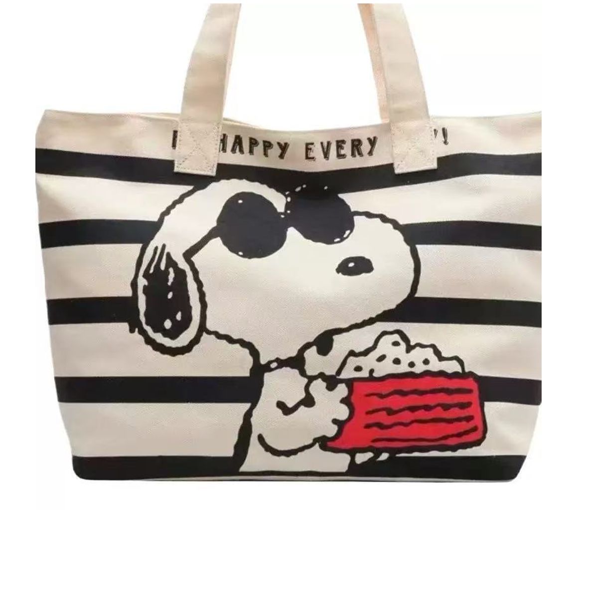 SNOOPY - Cartera Bolso Snoopy Chill Minimalista de Lona - Casual y Moderno