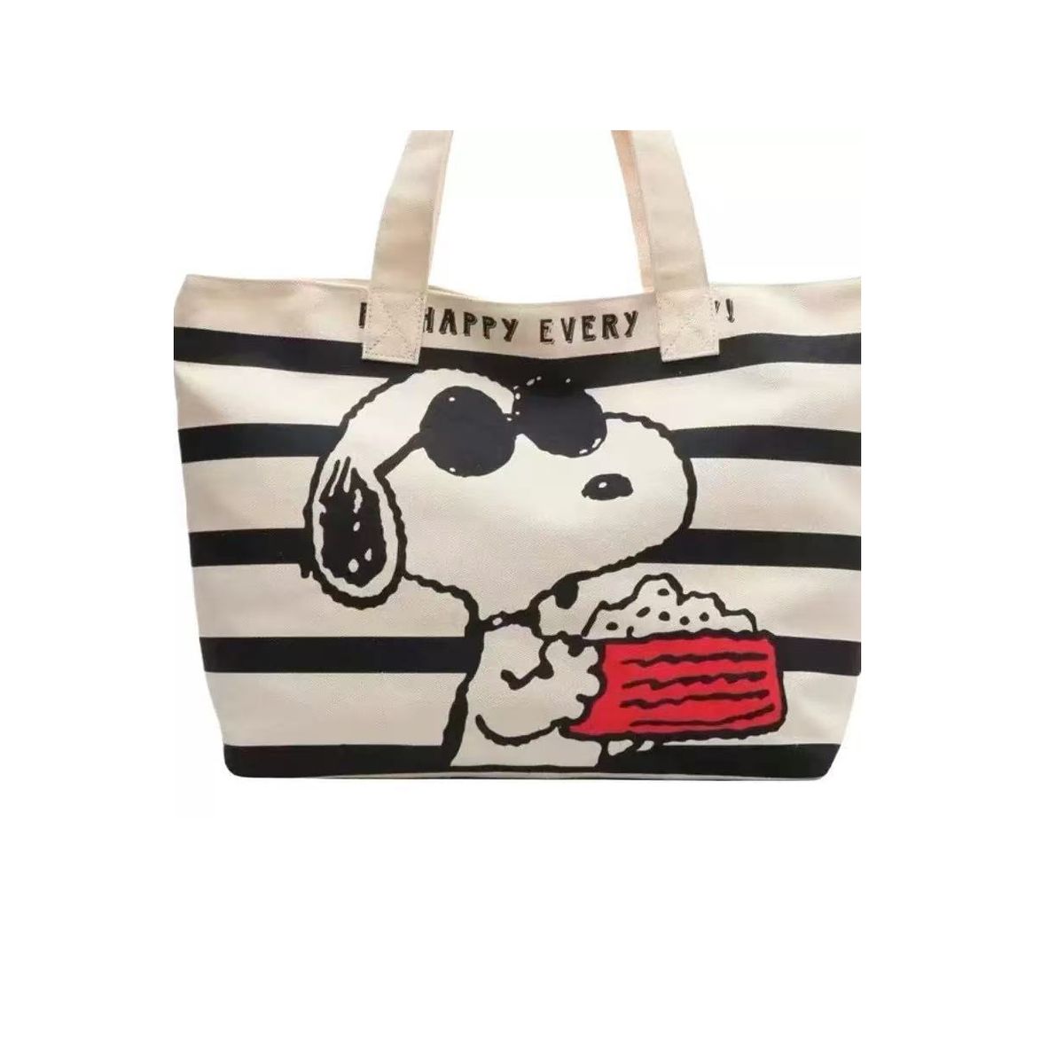 SNOOPY - Cartera Bolso Snoopy Chill Minimalista de Lona - Casual y Moderno