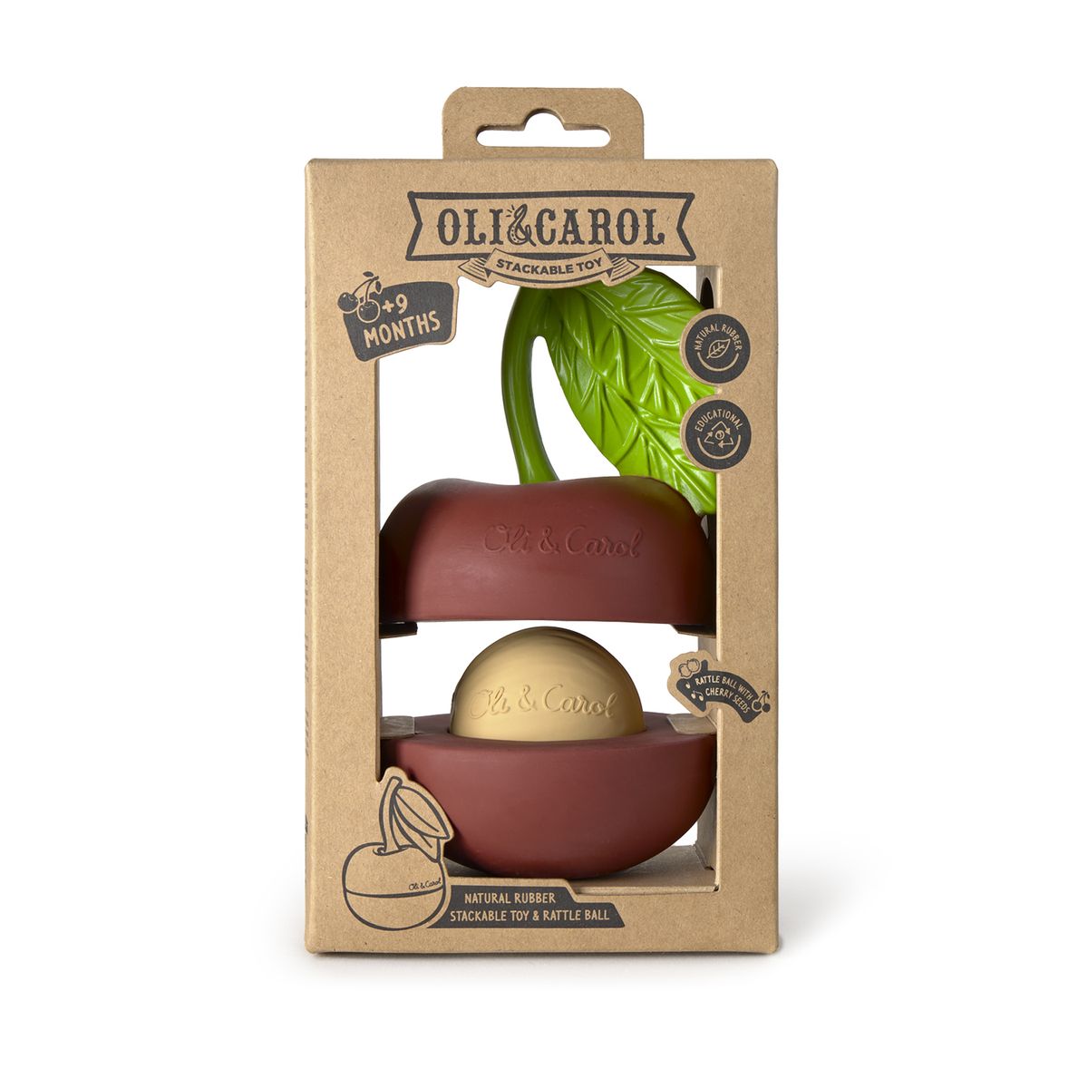 OLI & CAROL - Cherry Juguete Apilable & Pelotita Sonajero