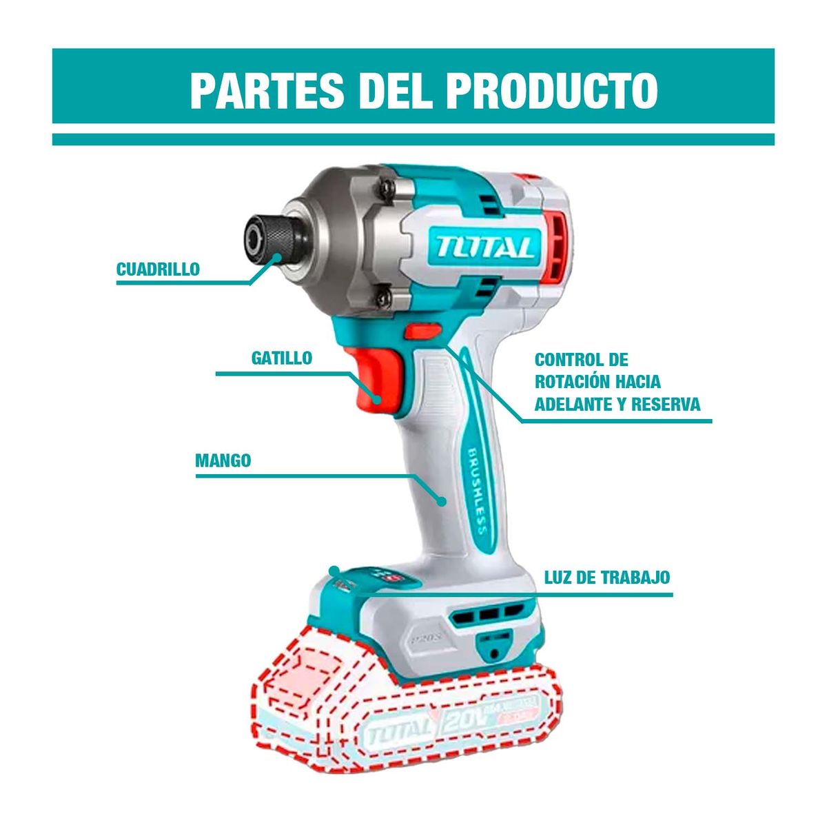 TOTAL TOOLS - Atornillador De Impacto Brushles + Crimpeadora Drywall 11