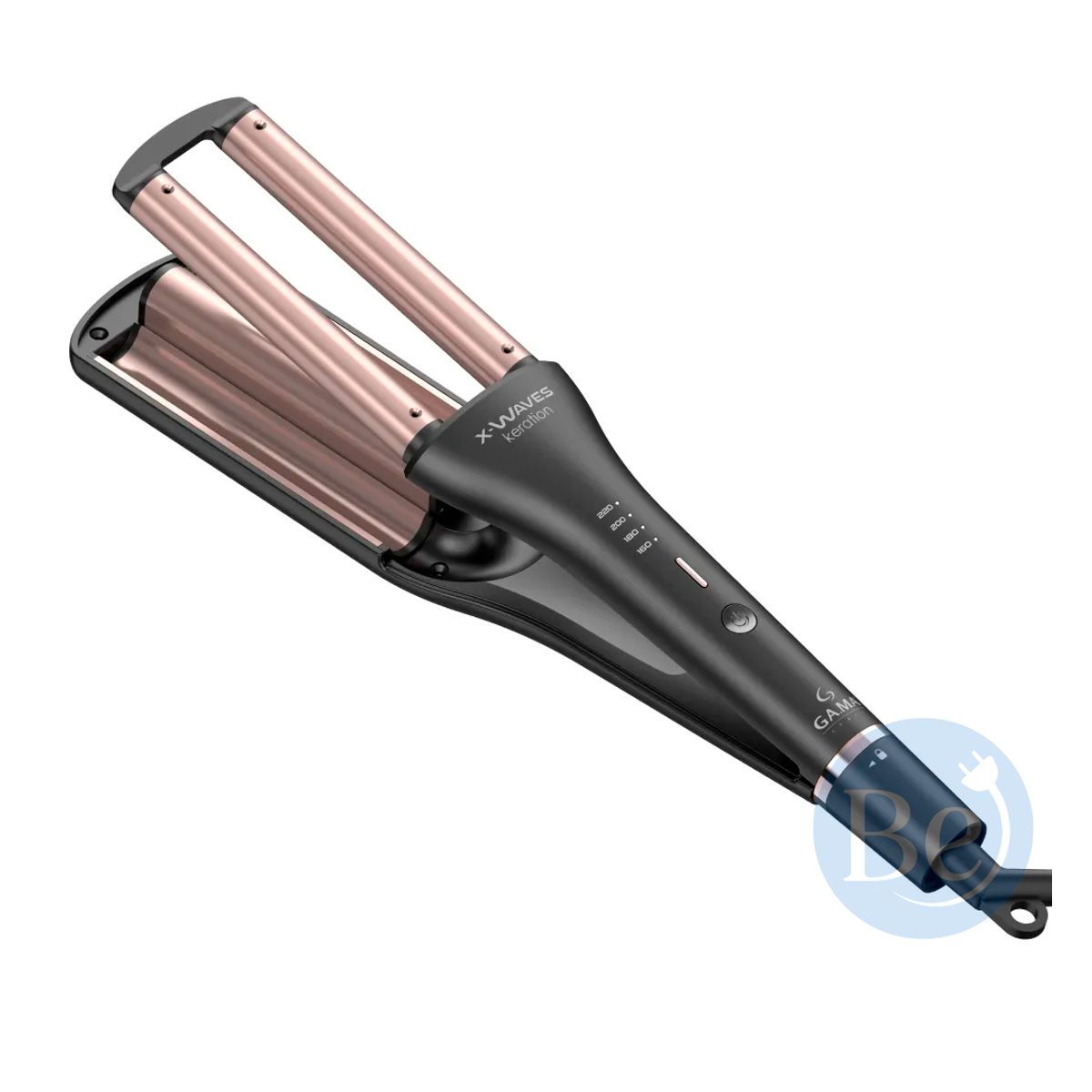 GAMA - Rizador de Cabello Gama X-Waves Led Keration 3D Barril de 16mm