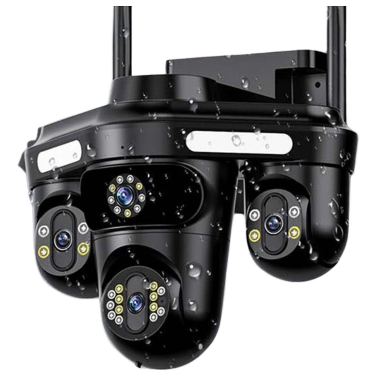 PREMIUM - Camara De Seguridad IP 3 triple Lente Wifi Ptz Alarma Hd Microfono Negro