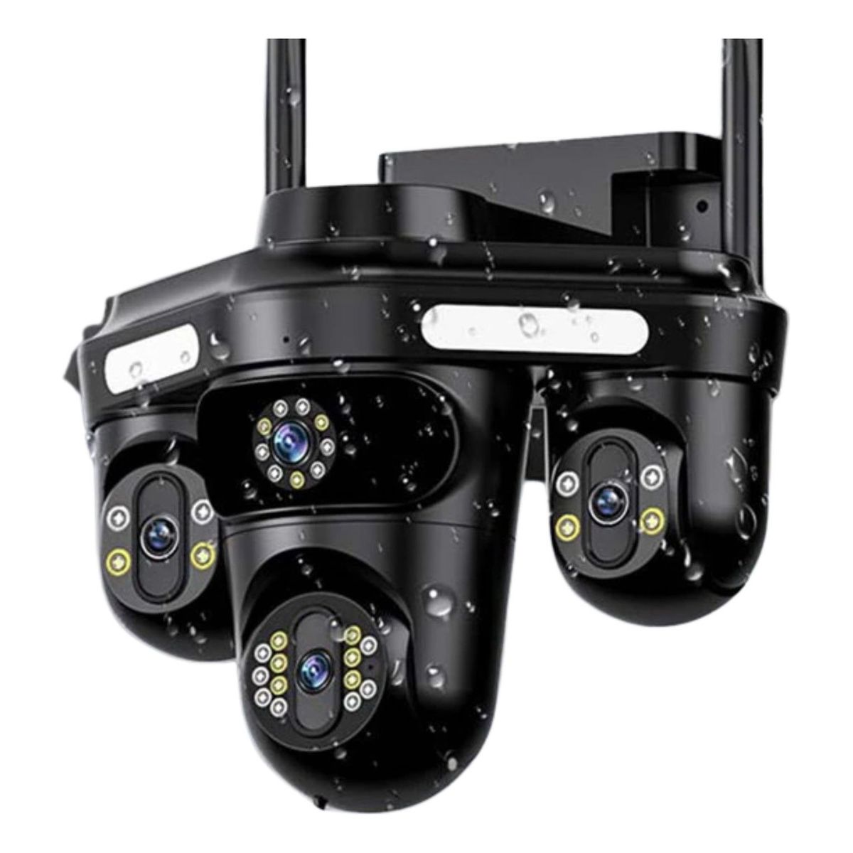 PREMIUM - Camara De Seguridad IP 3 triple Lente Wifi Ptz Alarma Hd Microfono Negro