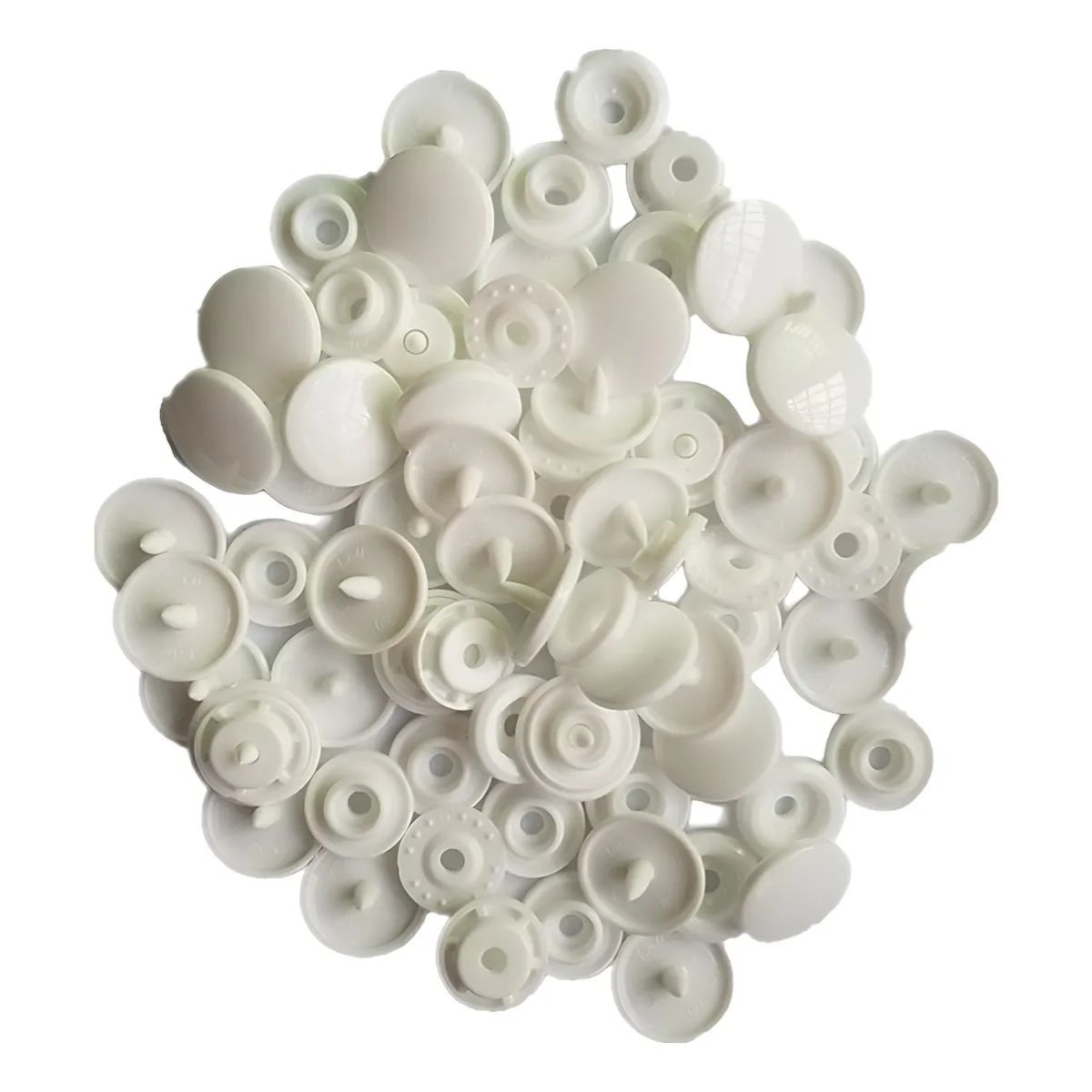 GENERICO - 100 Juegos De Broches Plástico Snaps Blanco + Alicate Manual