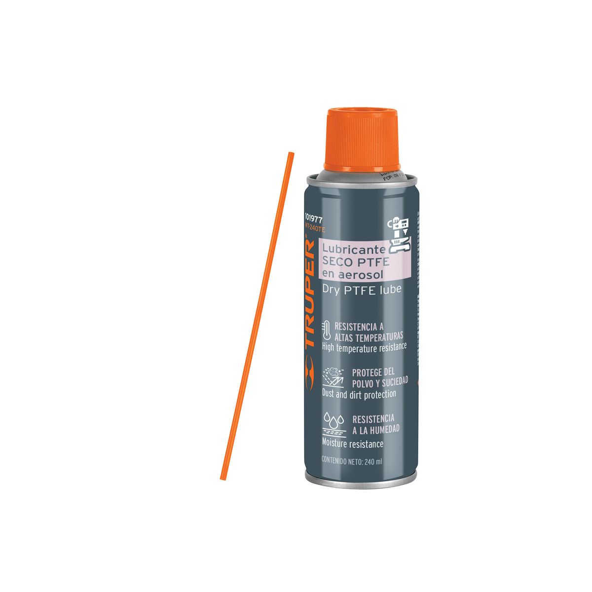 TRUPER - Lubricante seco anticorrosivo PTFE en aerosol 240 ml