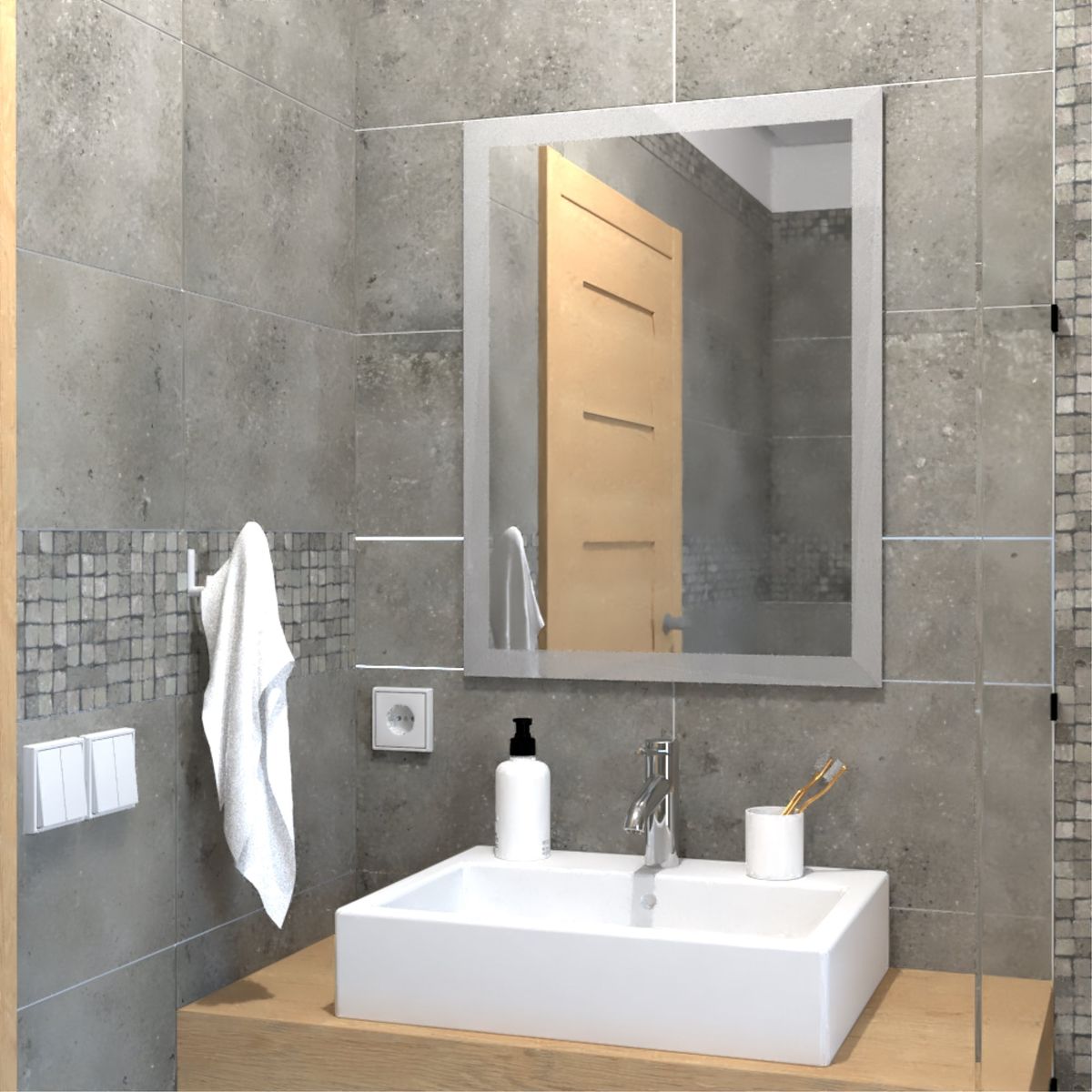 FMFURNITURE - Espejo Rectangular 80x60 Cm FM-060