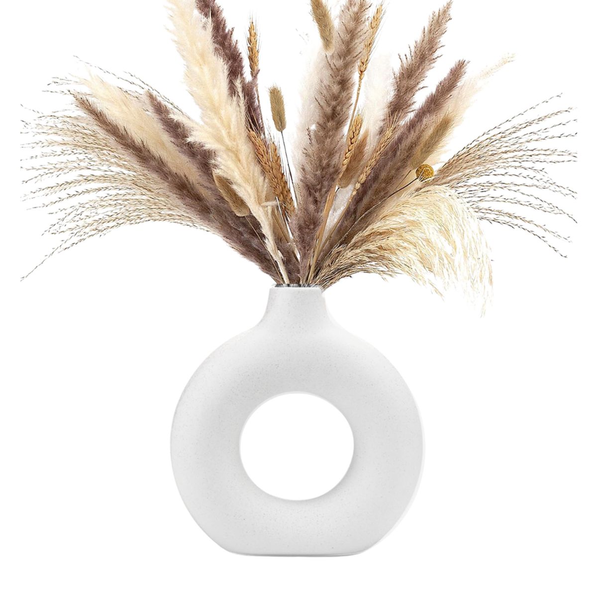 HYGGE - Florero Decorativo de Cerámica Diseño Circular Grande