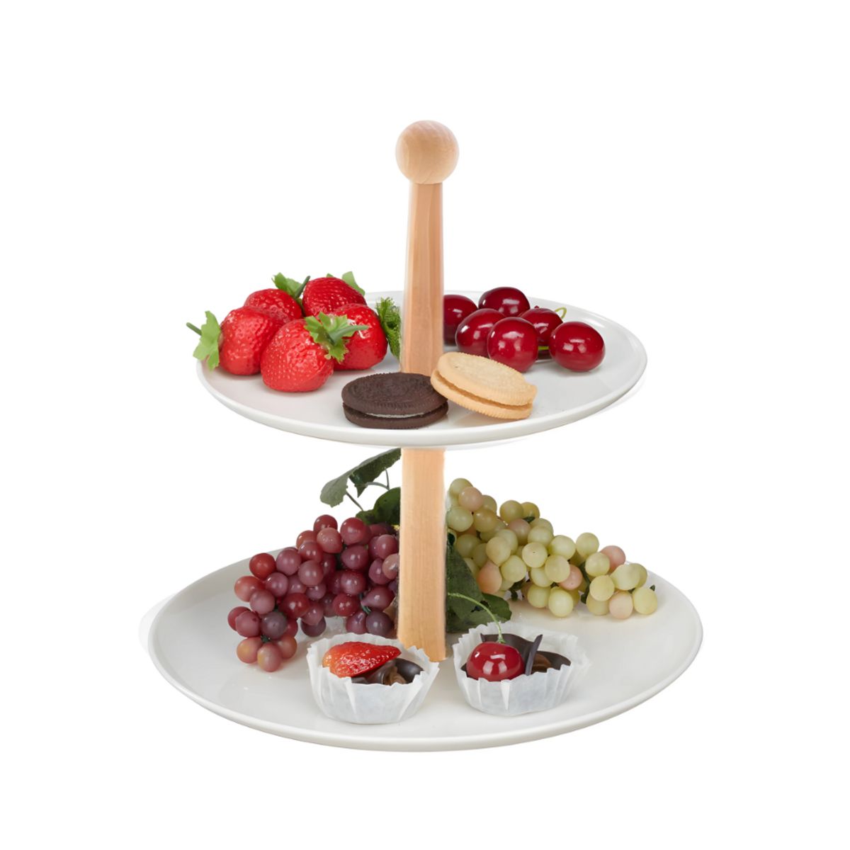 HYGGE - Soporte de Cerámica para Bocaditos de 2 Niveles