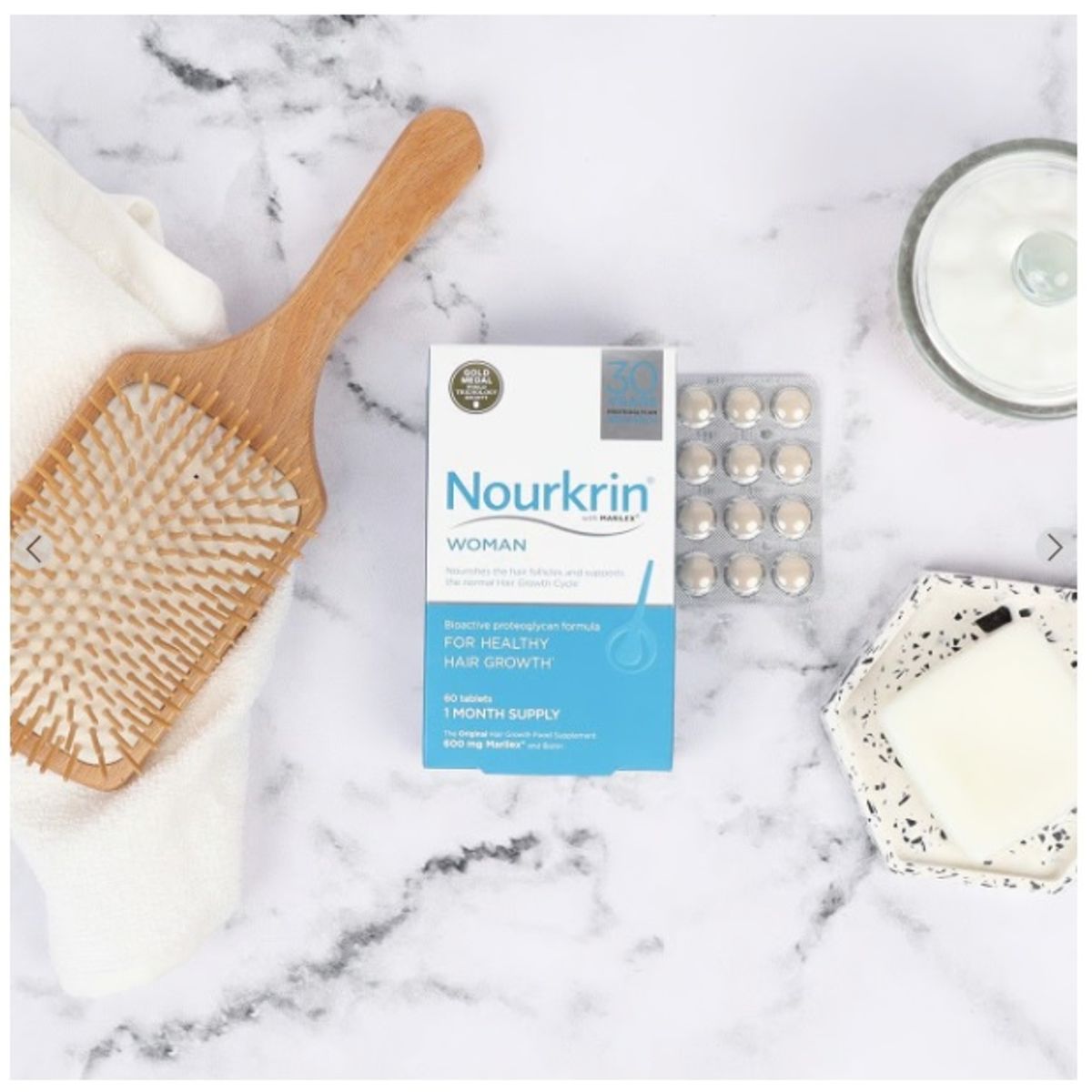 GENERICO - Nourkrin Tabletas para el crecimiento del cabello en mujeres 60 cap