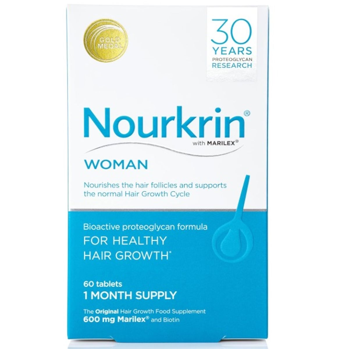 GENERICO - Nourkrin Tabletas para el crecimiento del cabello en mujeres 60 cap