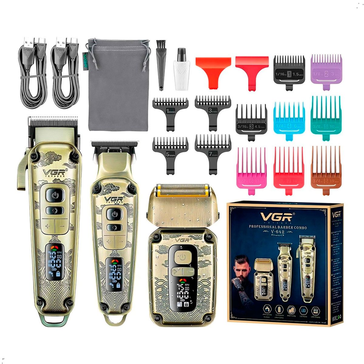VOYAGER - Pack VGR Cortadora con Trimmer y Shaver V-642
