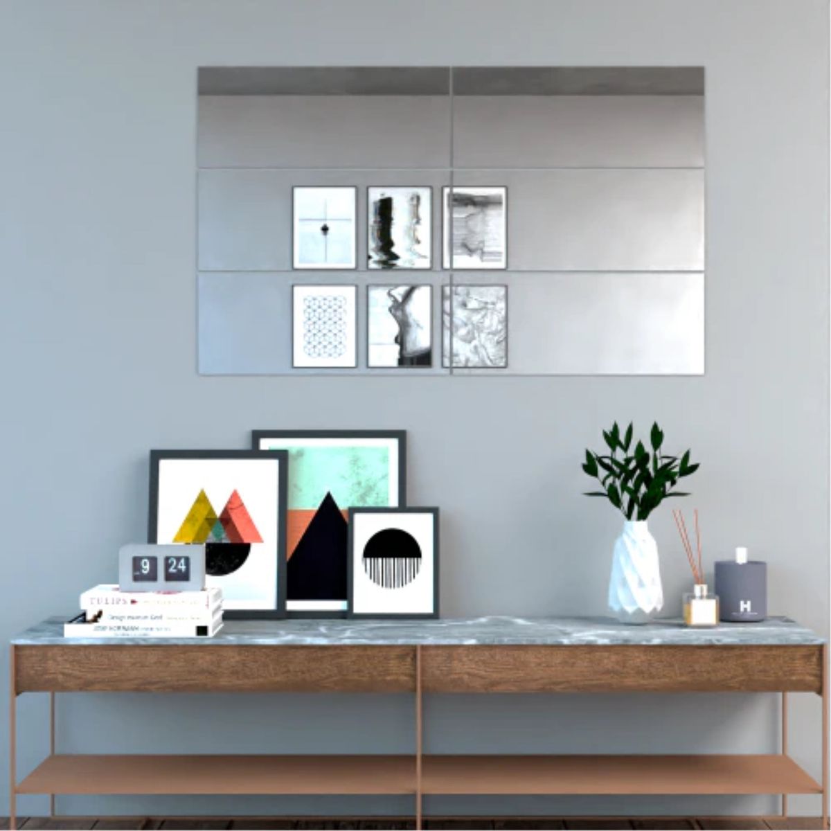 FMFURNITURE - Set Espejos Rectangulares x6 24x60 Cm Fm-003