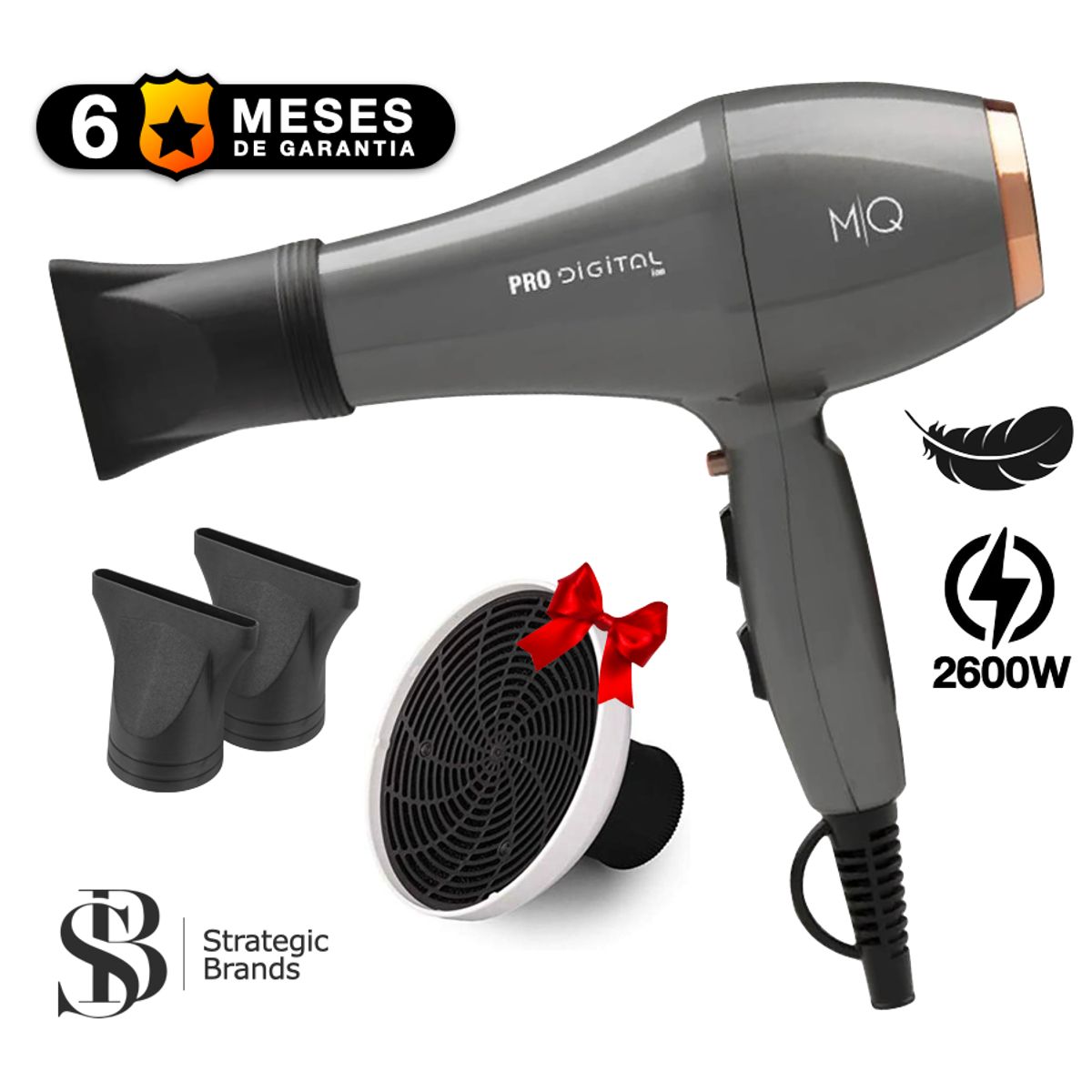 MQ - SECADORA PROFESIONAL PRO DIGITAL 2600W  + DIFUSOR PLANO TERMIX
