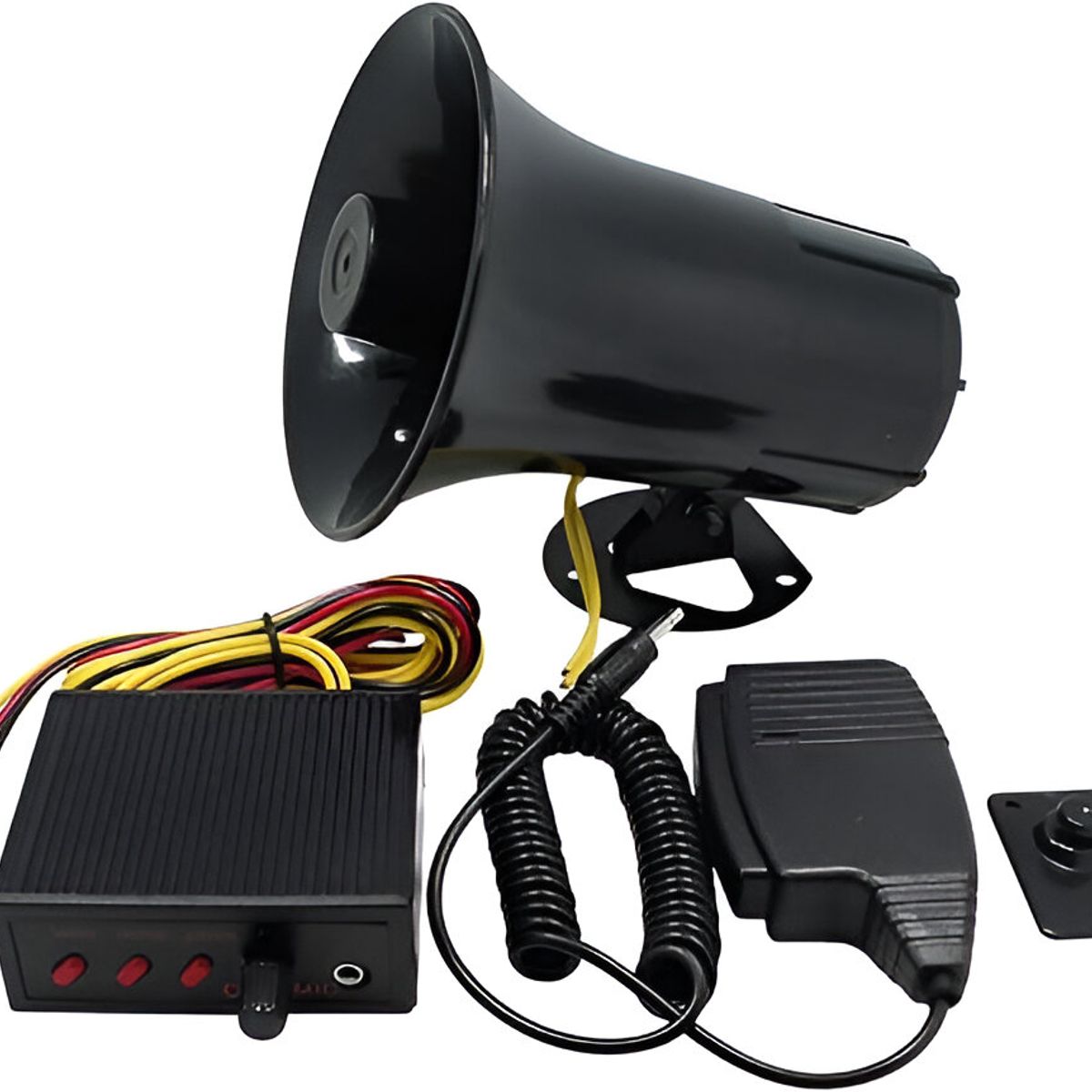 JET - Sirena Redonda 3 Tonos con Megáfono 100W