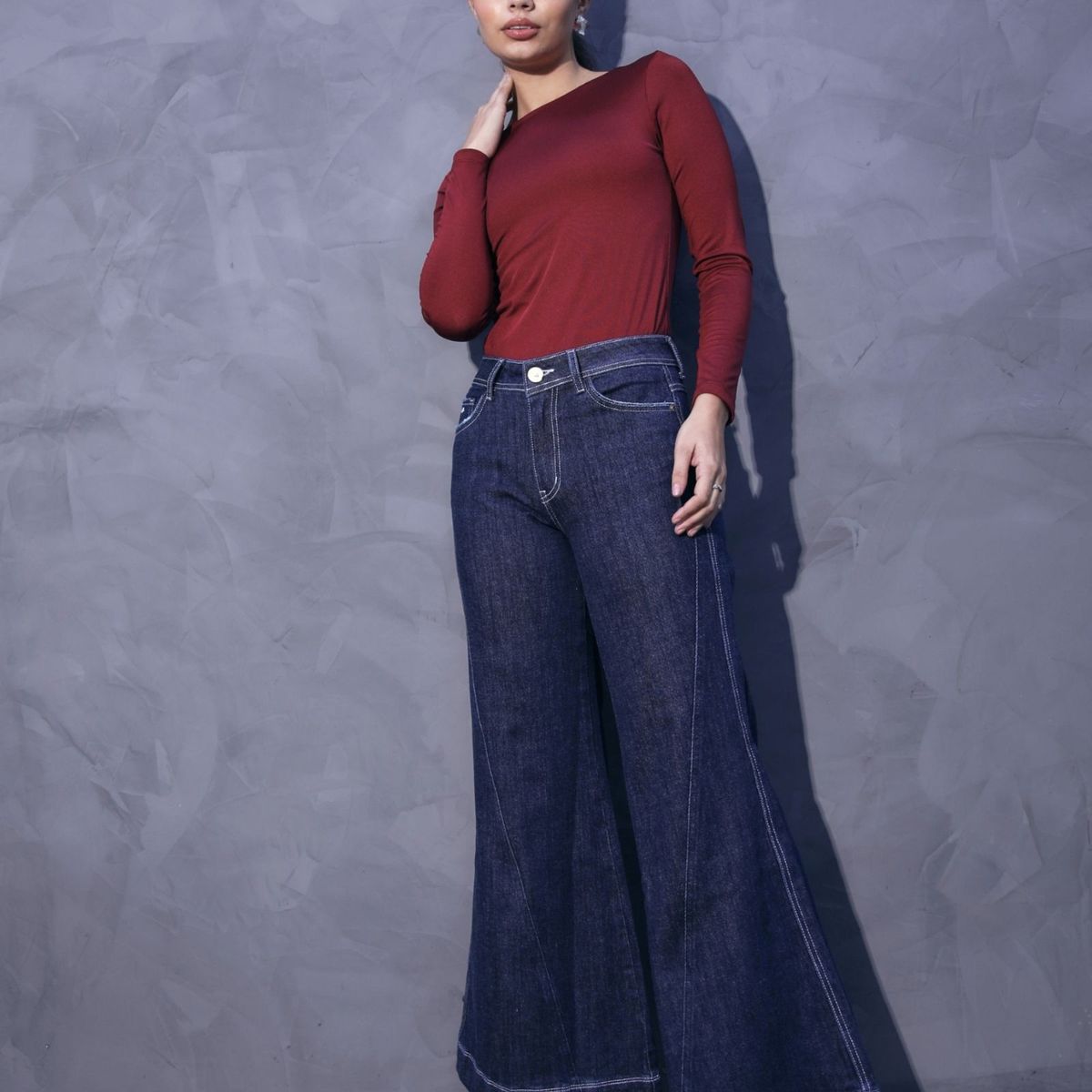 JHAN HIDS - Wide Leg Pant Denim Flavia