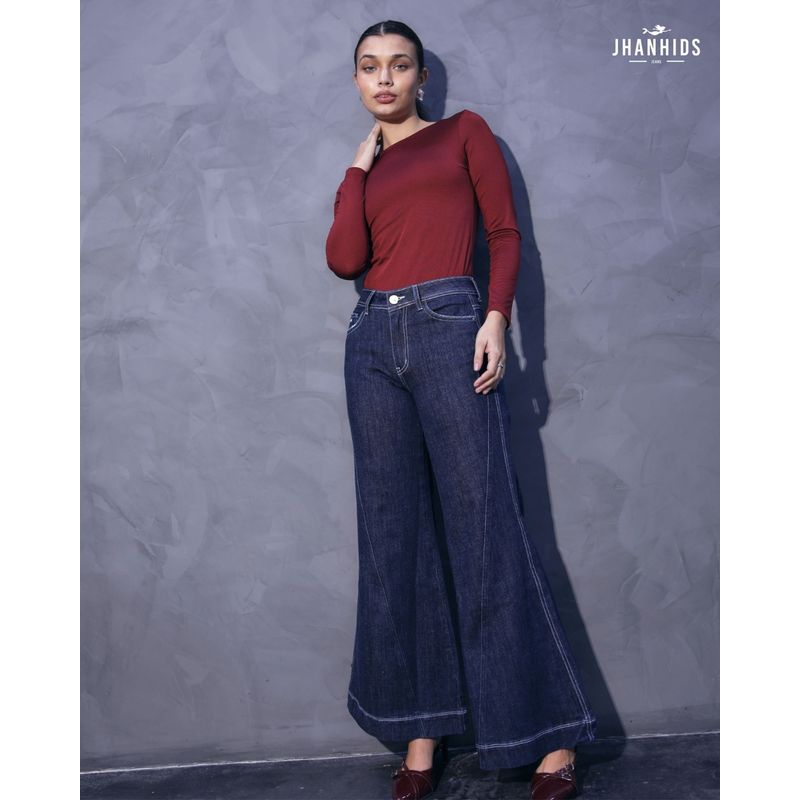 JHAN HIDS - Wide Leg Pant Denim Flavia