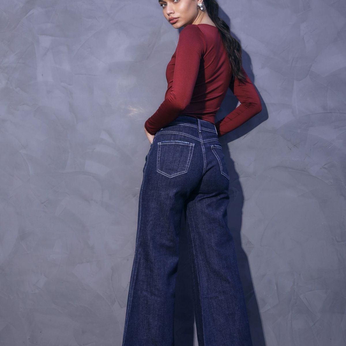 JHAN HIDS - Wide Leg Pant Denim Flavia
