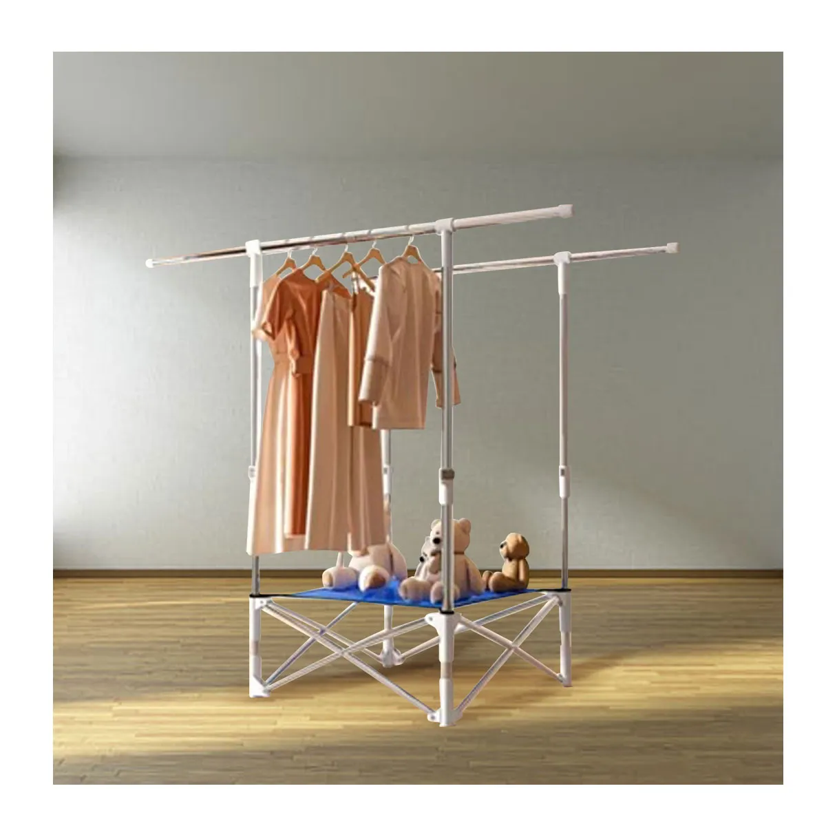 GRETAIL - Tendedero Tendal Para Ropa Plegable Con Base Doble Aluminio