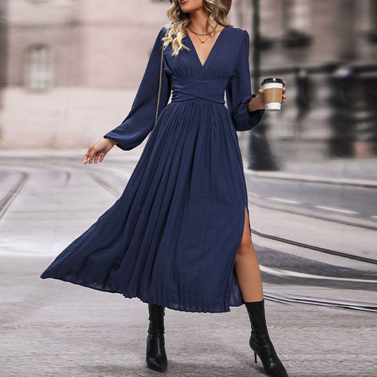 GENERICO - Vestido Madison - Vestido largo con mangas