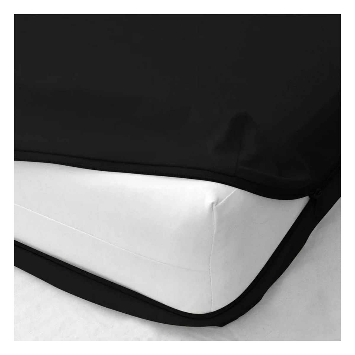 GENERICO - Forro de colchón 100 % algodón bramante negro