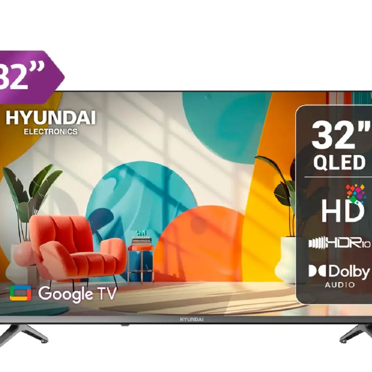 HYUNDAI - Televisor Smart TV HYUNDAI QLED 32 HYLED3259QG - Google TV