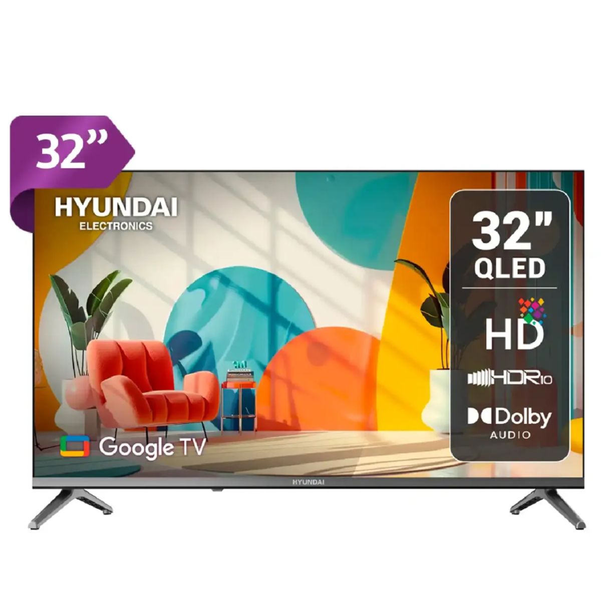 HYUNDAI - Televisor Smart TV HYUNDAI QLED 32 HYLED3259QG - Google TV