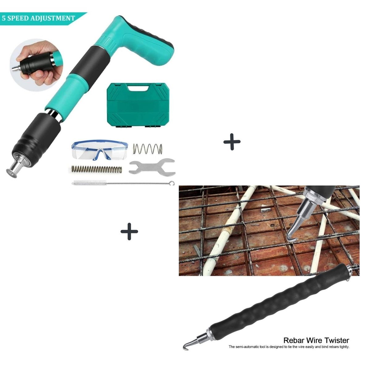 OEM - Pistola Fulminate De Clavos + Gancho Para Atar Alambre Barilla