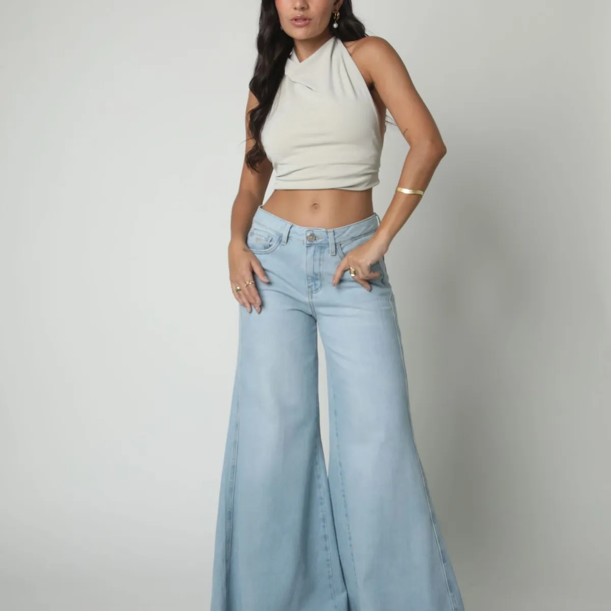 JHAN HIDS - Wide Leg Pant Denim Greta Petite