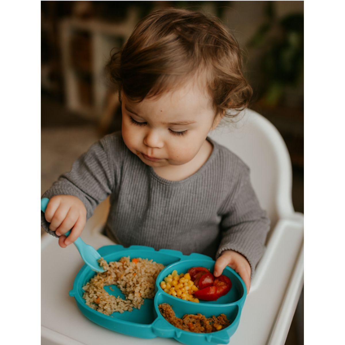 GENERICO - Plato para Bebé Silicona De Hipopótamo Verde
