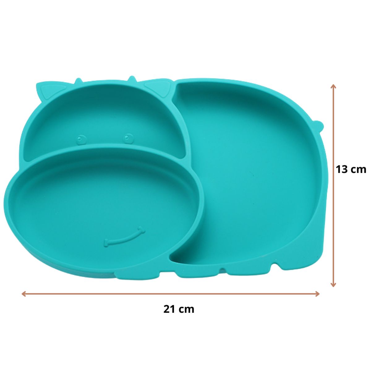 GENERICO - Plato para Bebé Silicona De Hipopótamo Verde